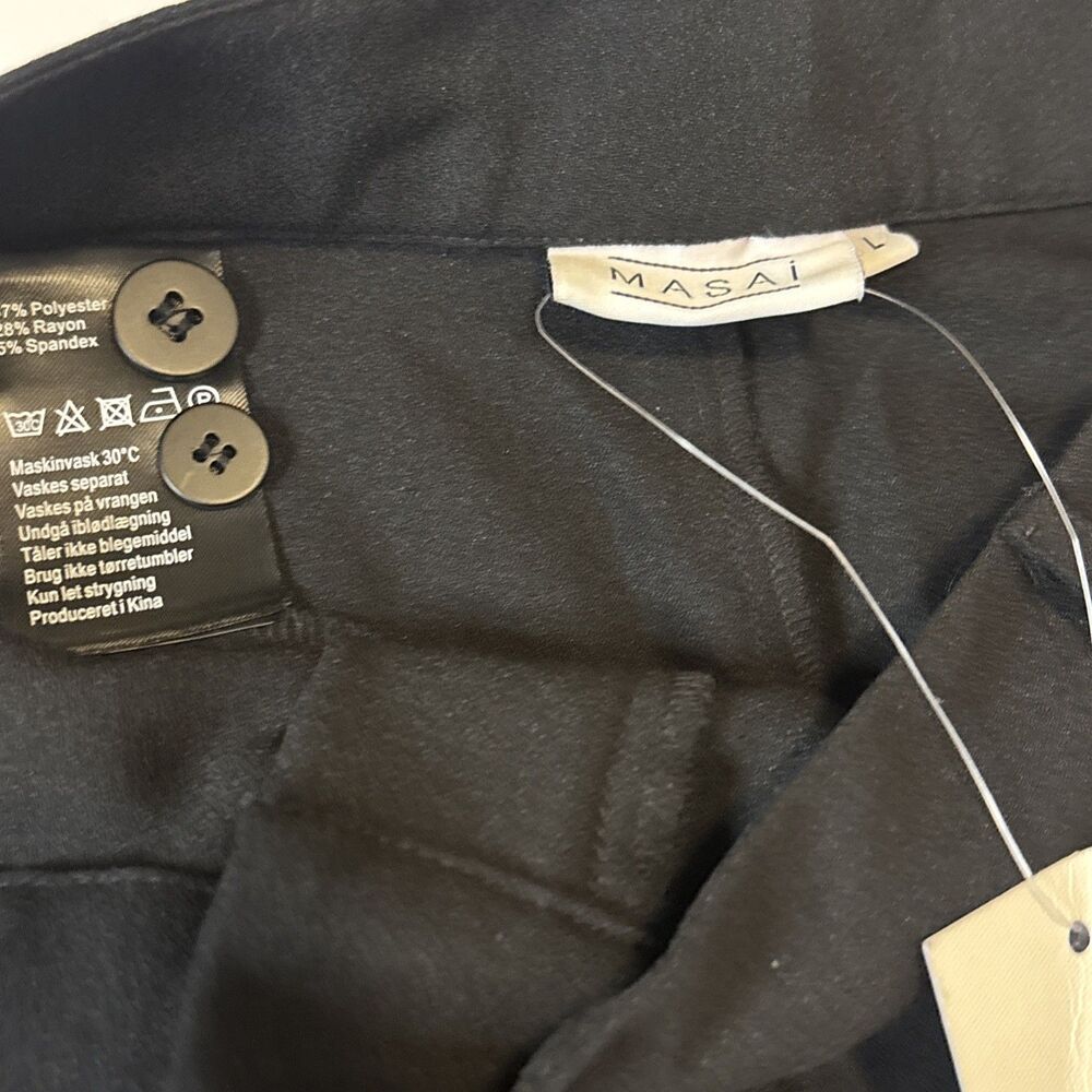 Masai Petrol Trousers Womens L Black Casual Regular Fit Lightweight NWT - Picture 5 of 16
